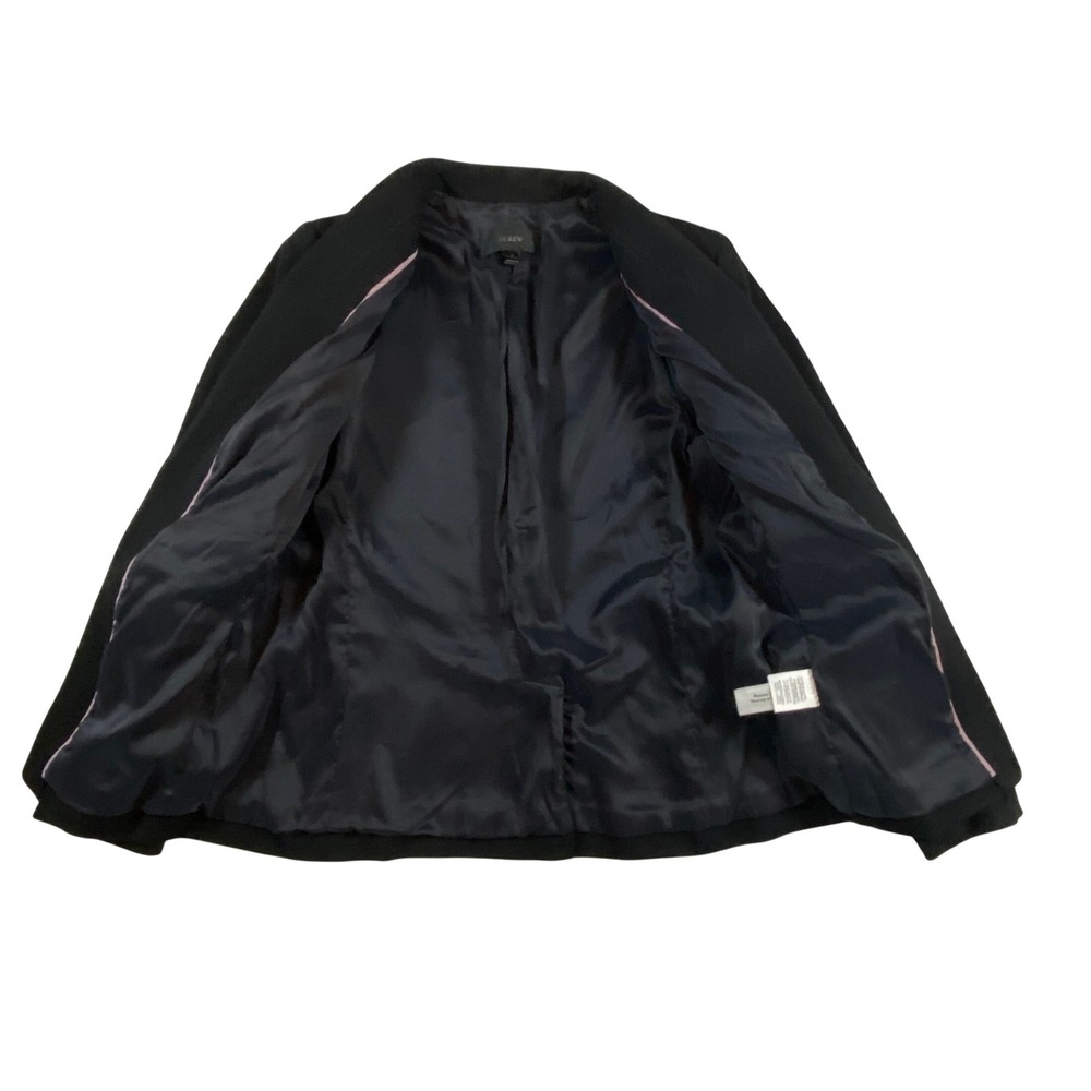 J Crew Black Collarless V Neck Blazer Jacket‎ Womens Size 4 - Picture 5 of 6
